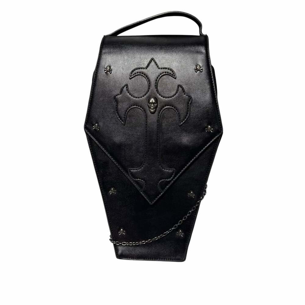 Steelmaster Coffin Backpack Black Cross Skull Gothic